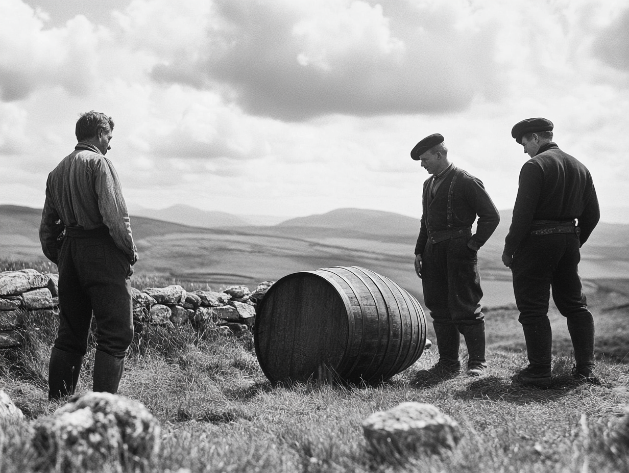 Illustration - whisky making in Scotland